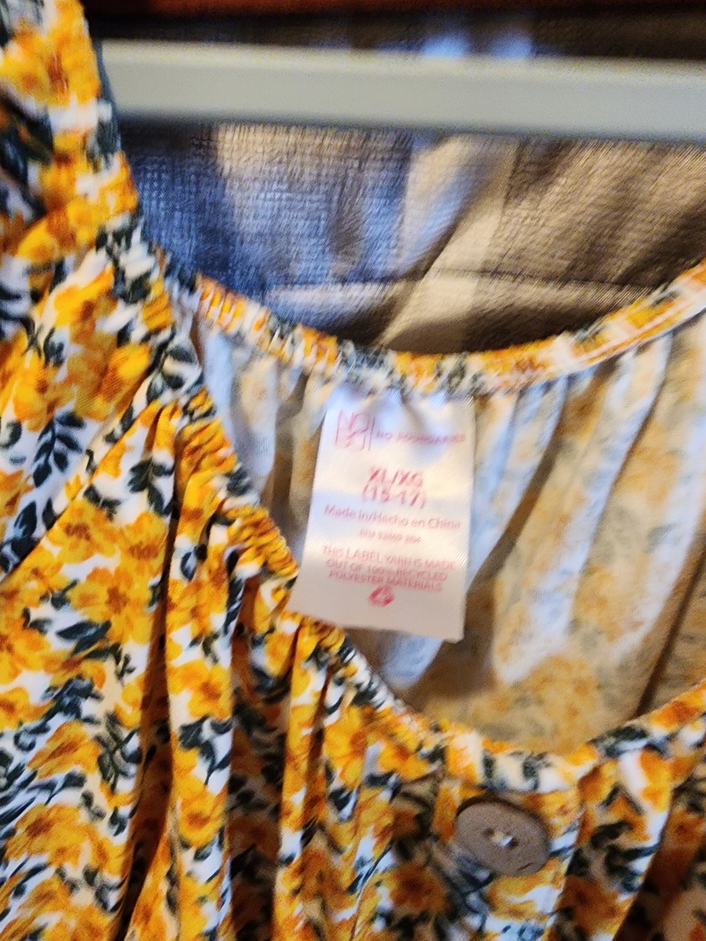 Yellow Floral Button-Front Blouse
